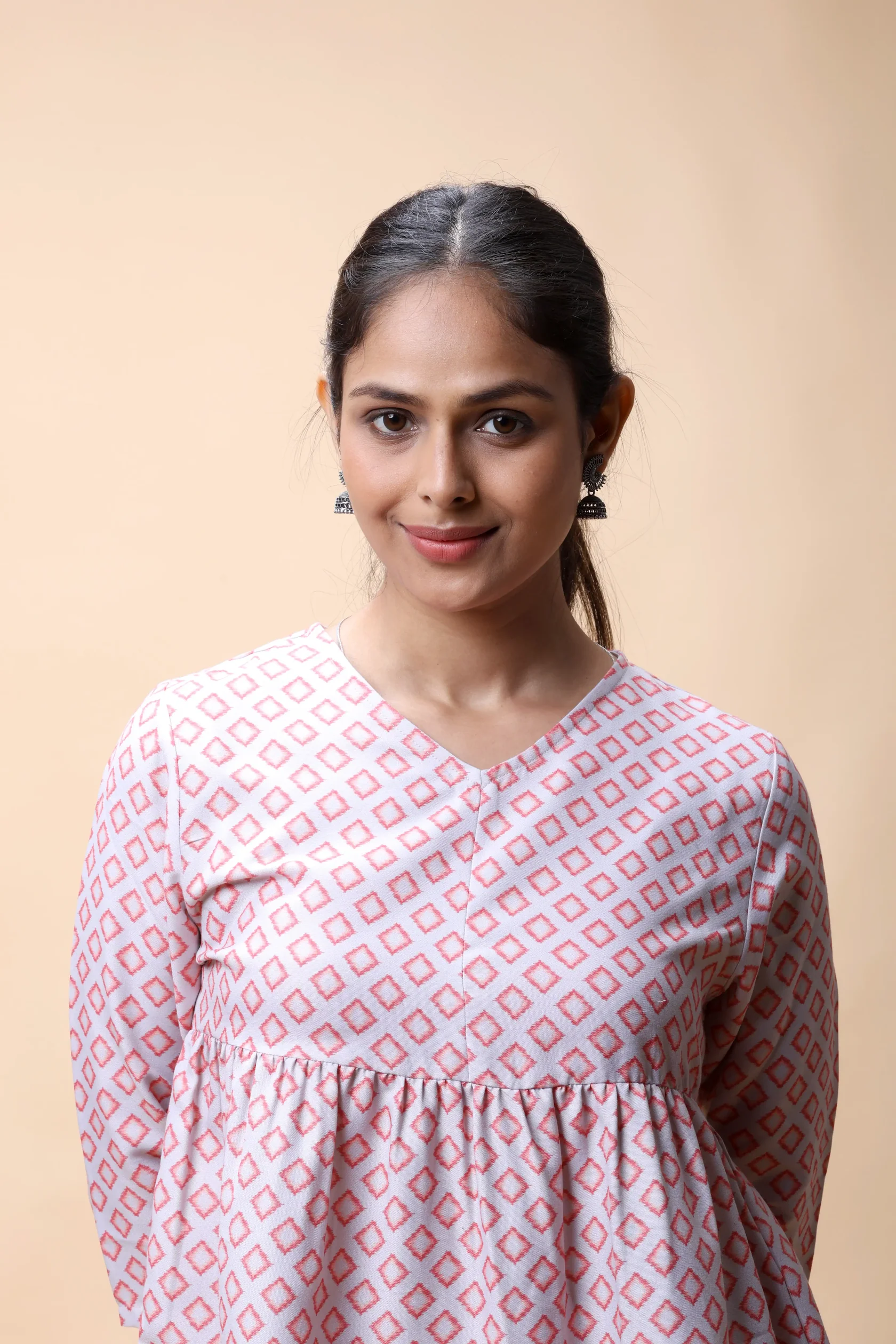 Pink Wrap Around Printed Short Kurti - Image 8