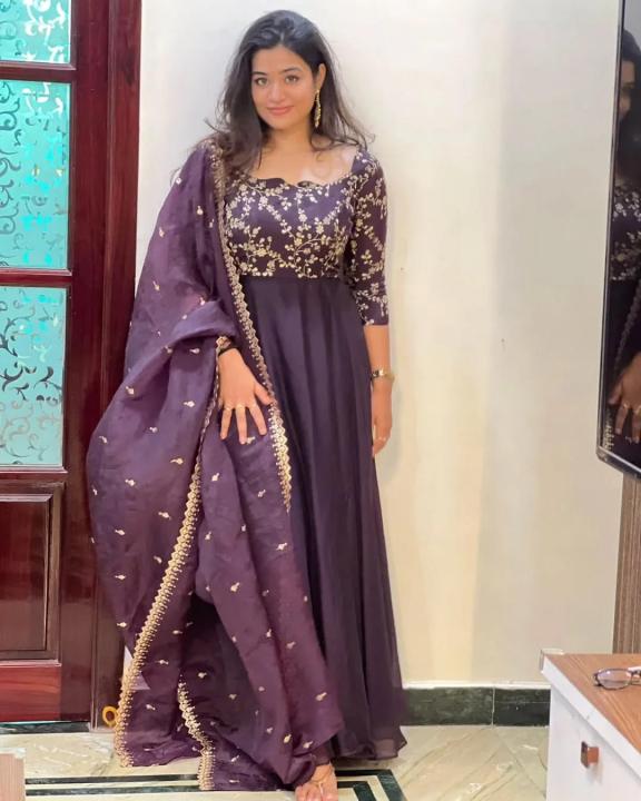 purple embroidered anarkali gown set with dupatta for women | jiostyles purple embroidered anarkali gown set with dupatta for women | jiostyles