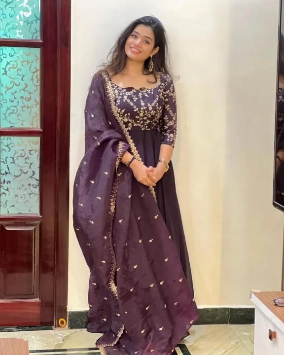 purple embroidered anarkali gown set with dupatta for women | jiostyles purple embroidered anarkali gown set with dupatta for women | jiostyles