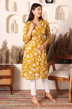 black floral print rayon kurti (copy)