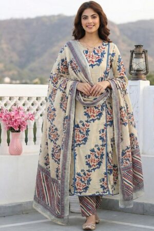 purple embroidered kurta set with dupatta