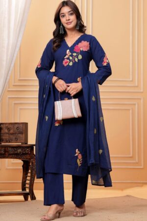 turquoise printed kurta set with dupatta (copy)