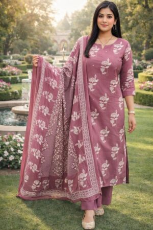 rust embroidered anarkali kurta set with dupatta (copy)